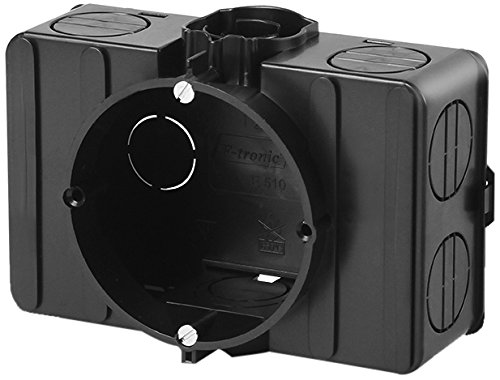 Flush-Mounted Device Sockets for Flush Mounting with Side Clamping Rooms, Contents: 10, Black, E510