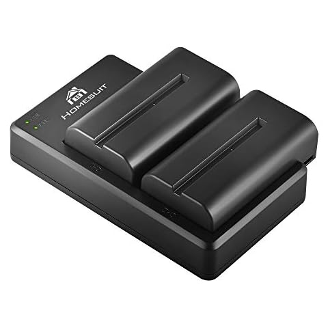 Homesuit NP-F550 Batteries (2 Pack) and Dual Charger Compatible with Sony NP F970, F960, F770, F750, F570, F550, F530, F330, CCD-SC55, TR516, TR716, TR818, TR910, TR917, TR940 Cover
