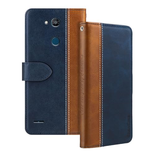 Shantime Leather Flip Case Compatible with LG X Power 3 X510 Case with Card Holder RFID Blocking Magnetic Kickstand Slim Fit Business Protective Cover(Blue)