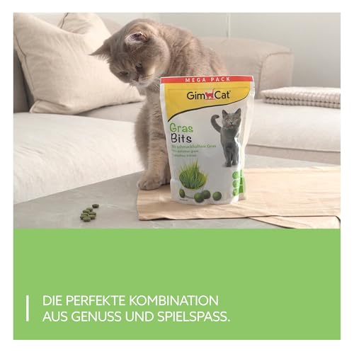 GimCat Gras Bits - Getreidefreier und vitaminreicher Katzensnack mit echtem Gras - 1 Beutel (1 x 425 g) – Bild 5