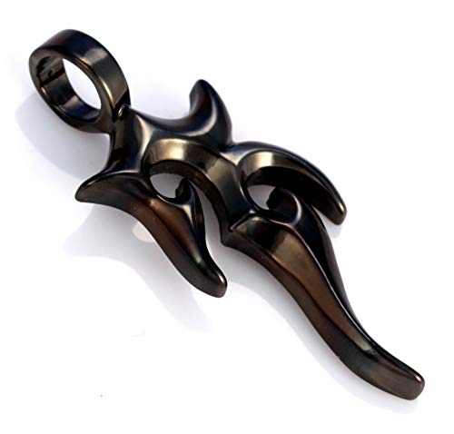 Bico Pegaso Pendiente (E90 Negro) - vuelos de la fantasía, creencia mística - Diseño de Firma Acabado en Negro Calle Tribal Joyeria