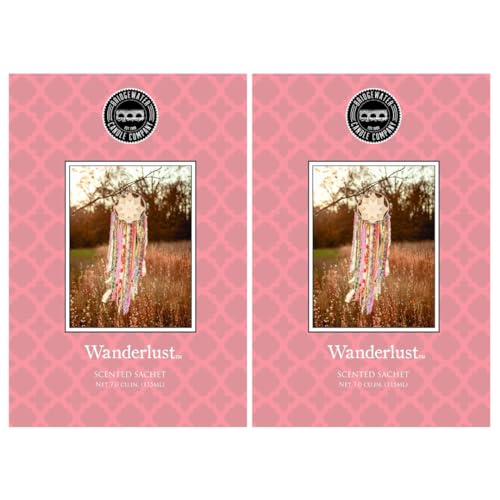 Bridgewater 2 pack of WANDERLUST - Woody Scented Sachet Bag - of Merigold,Apricot,Orange - Drawer Fragrance Wardrobe Air Room Freshener for Living Room, Bathroom or Car