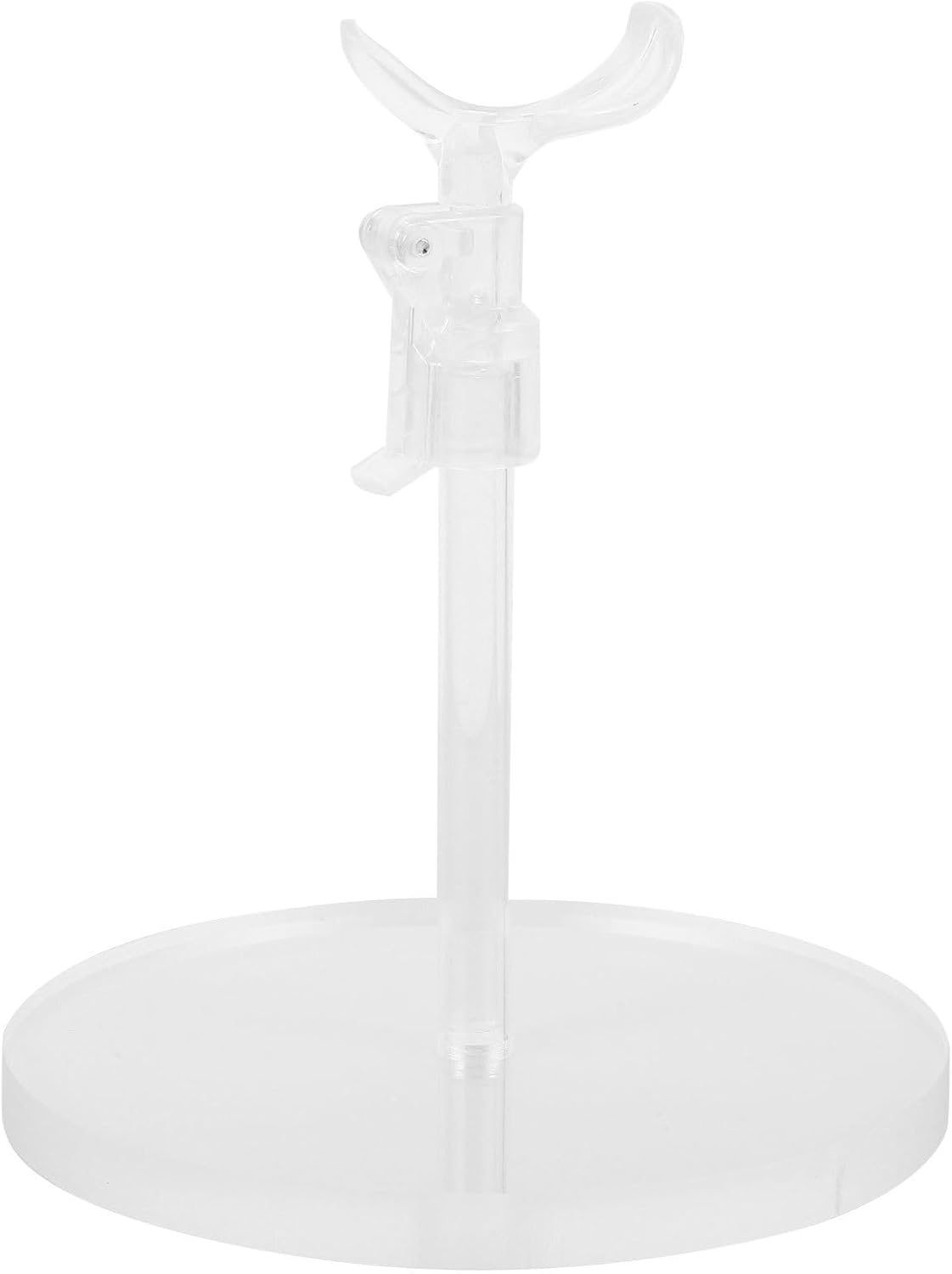 Veemoon Adjustable Transparent Doll Stand Clear Figure Display Stand with Stable Flat Base Portable Doll Organizer and Support Holder for Small Dolls 4.13 X 3.93 X 3.93 in for Desktop Display