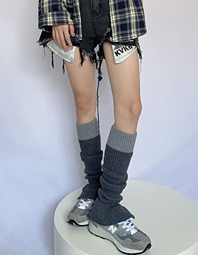 Image of WODECASA Girls Kawaii Leg Warmers Knitted Flared Leg Sleeves Goth Crochet Baggy Cuff Ankle Heap Socks