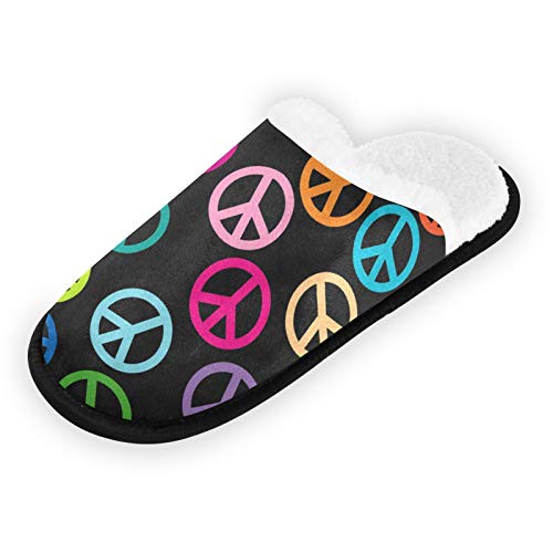 Unisex Slippers Fuzzy Feet Plush Slippers Anti-Slip Warm House Shoes M/L