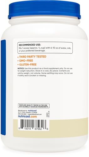 Image of Nutricost Grass-Fed Whey Protein Isolate (Vanilla) 2LBS | GMO-Free, Gluten Free, Natural Flavors