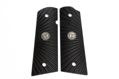 Wilson Combat 1911 Full Size Black G10 Straburst Grips Flat Bottom 351ACFS by Wilson Combat