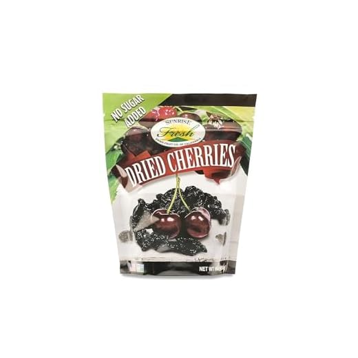Sunrise Fresh Dried Fruit Company No Sugar Added Dried Dark Sweet Cherries, 1lb Bag
