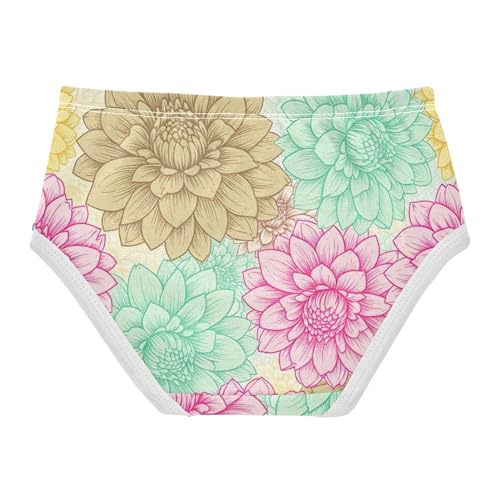 Cotton Girls Underwear Toddler Colorful Floral Green Pink Flowers Panties Little Girl Fancy Undies Kids Briefs 2t2