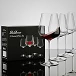 Red Wine Glasses Set of 4 - Ultra Light & Thin Hand-Blown Crystal Glasses 685ml - Long Stem Tulip Design for Cabernet Merlot Bordeaux - Inspired by Italian Design - Luxury Glassware for Aroma