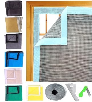 SAI PRASEEDA 12 X 12 Inch_1 X 1 Ft_30 X 30 Cm_Stitched Fiber Glass Mosquito Net_200 GSM_for Exhaust Fan Holes_White Color_Pack of 3_Ready to Install Mesh with Self Adhesive Hook Tape and Cutter KTMP4