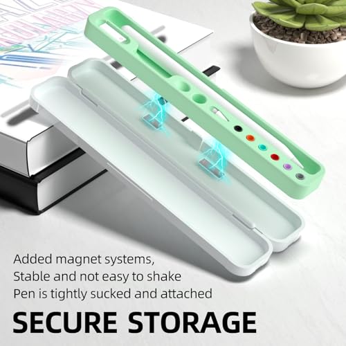 Image of AZF Hard PC&Silicone Magnetic case for Apple Pencil case(Apple Pencil Pro /2nd Gen /1st / (USB-C) and Samsung Galaxy S-Pen Series Pencil Protection Carrying Case. (Mint)