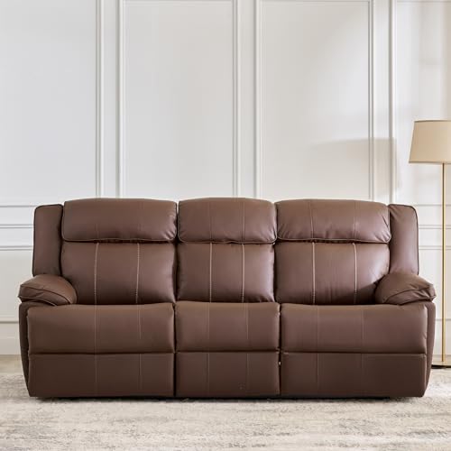 Image of Home Centre | Torino | Faux Leather | Solid Wood | Recliner Sets | Brown | Sofa Set 3+1+1 | 1 Year Warranty