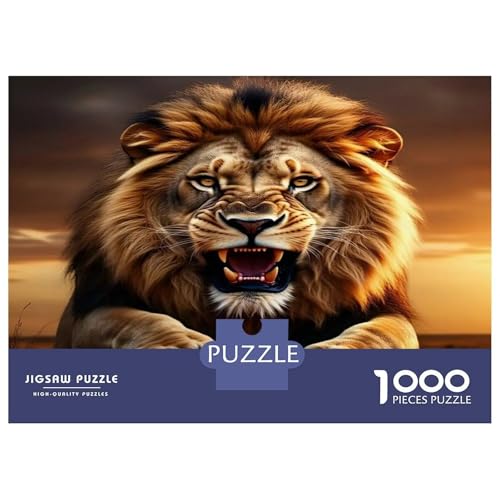 Puzle de león de 1000 piezas: rompecabezas de 70x50 cm para casa 2