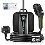 EV Charger 5M, 3 kW 6-13A 3 Pin EV Charger, Portable Electric Car Charger Cable Type 2 to 3 Pin Plug for up to 12H Delayed Start Charging with 2.4″ Screen, IP67 for EVs & PHEV