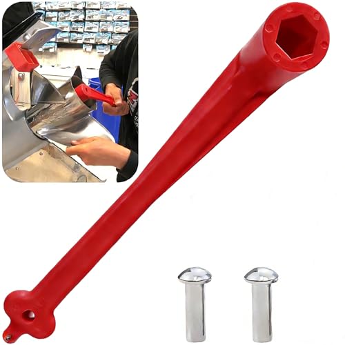 FullMayPro Polymer Propeller Wrench 1-1/16 Marine Boat Nut Propeller Wrench for Mercury/OMC/Mercruiser/Alpha Replaces 91-859046Q4 Light Weight Rustproof Plastic Red(27mm)