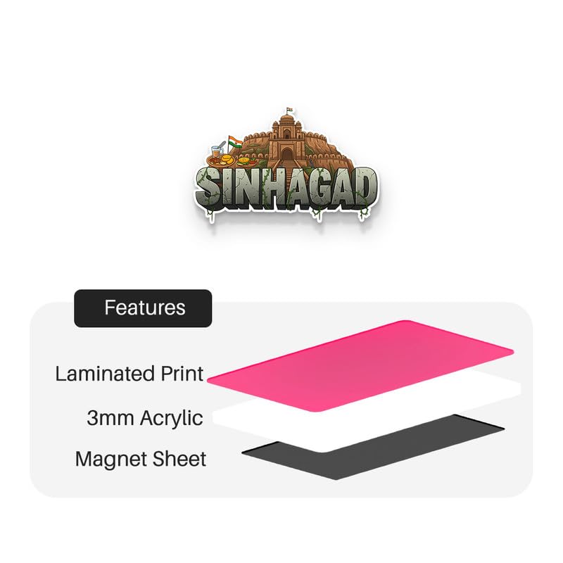 Image of Pune Set of 5 Fridge Magnets, Glossy Finish, Stylish Magnet for Fridge, Wardrobe & Metal Surfaces