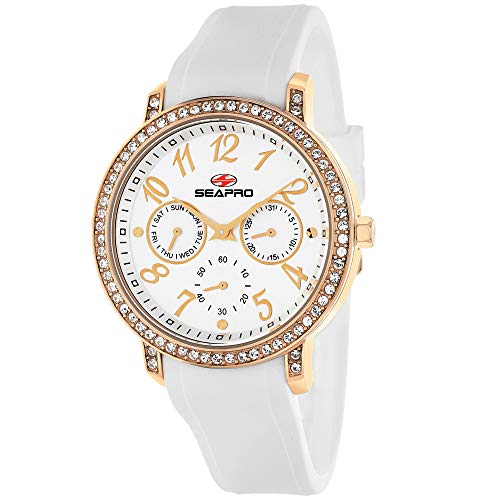Montre Seapro SP4412 blanche et argent au poignet pour sublimer vos tenues d'été au quotidien