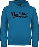 Statement Sprüche Kinder - Dorfkind und stolz Drauf Schwarz - 152 (12/13 Jahre) - Himmelblau - dorfkinder Hoodie Kinder - JH001K JH001J Just Hoods Kids Hoodie - Hoodie Kinder Pullover für Mädchen