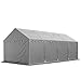 Produktbild TOOLPORT Lagerzelt Unterstand 4 x 8 m in grau Weidezelt ca. 500g/m² PVC Plane nach DIN wasserdicht