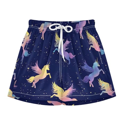Bolaz Toddler Boys Swimwear Swim Trunks with Compression Liner 4T Colorful Pegasus
