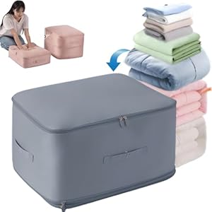 Space Saving Self Compression Organizer, 2025 New Ultra Space Saving Self Compression Organizer, Heavy Duty Moving Bags, Storage Tote for Space Saving (Blue, X-Large)