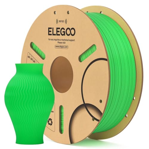 ELEGOO PLA 3D Printer Filament 1.75mm Neon Green 1KG, RFID PLA Filament