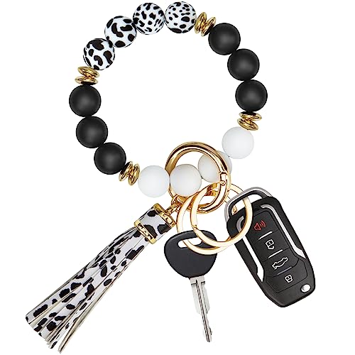 Bracelet porte-clés silicone léopard femme pour ne plus perdre vos clés