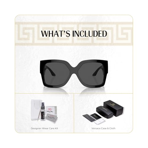 Versace VE4402 Rectangular Sunglasses for Women +BUNDLE with ACCESSORY EYEWEAR KIT2