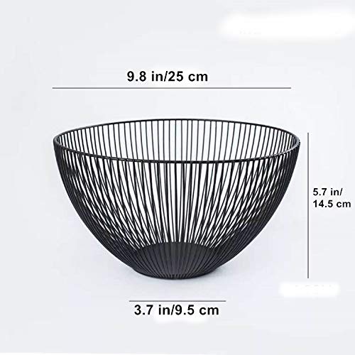 Fanduo Metal Wire Fruit Basket - Kitchen Countertop Fruit Bowl Vegetable Holder Decorative Stand For Bread, Snacks, Households Items Storage, Black #TOP3