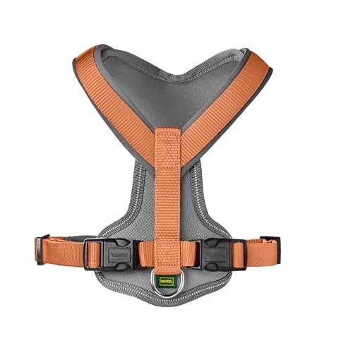 Hunter Hundegeschirr NEOPREN, Farbe: Kupfer/grau, strapazierfähiges Nylon, mit weichem Neopren gepolstert, reflektierendes 3M Scotchlite Reflective Material, pflegeleicht, komfortabel, Größe: M/1