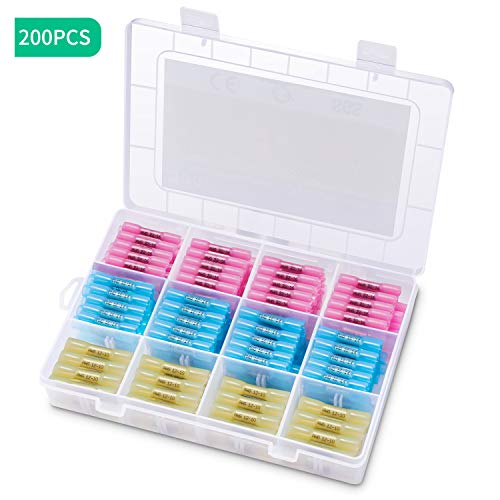 Preisvergleich Produktbild Stoßverbinder Schrumpfstoßverbinder 200 Stk. Quetschverbinder Lötverbinder Kabelverbinder wasserdicht stoßverbinder 3 verschiedene Größen