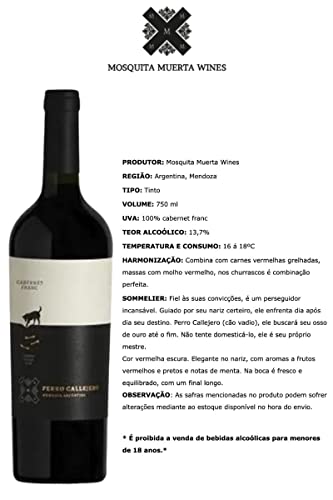 Vinho Tinto Argentino Perro Callejero Cabernet Franc 750ml