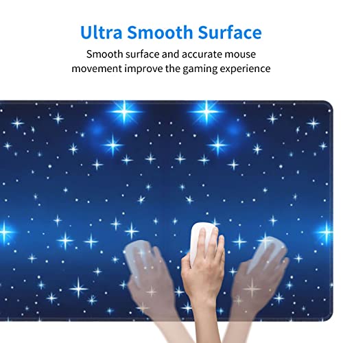Alfombrilla de escritorio para teclado y mouse grande con diseño de estrellas 5