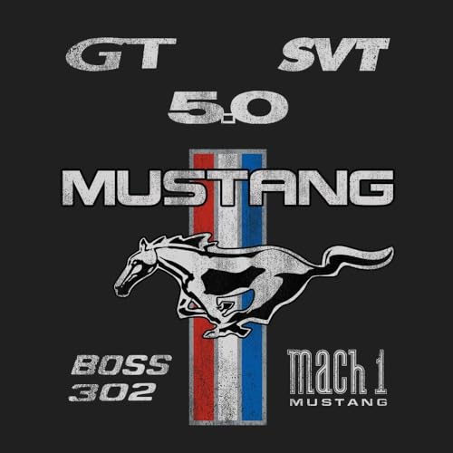 Tee Luv 31173-XXXL Men'S Faded Boss 302 Ford Mustang Shirt - Mach 1 Car Decal Graphic Tee thumb #1