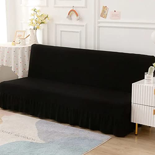 WOYAOFEI Sofabezug Ohne Armlehnen Couch Uberzug 3/2/1 Sitzer Armlose Sofabezüge Grau Blau Futon Sofahusse Protector Spandex Stretch Armless Schlafsofa-Bezüge (Color : J, Size : 185-210cm) Cover