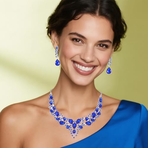 Kamirola Tiaras and Crowns for Women,Tiaras Earrings Necklace, Crystal Bridal Jewelry Set（TR833