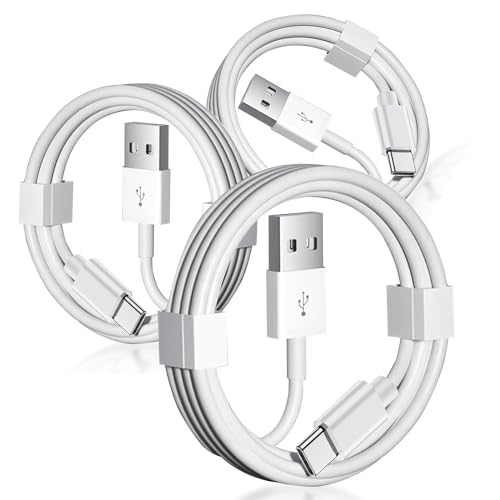 Image of 3 Pack Car Carplay Cable USB A to USB Type C Charging Charger for iPhone 17 Air /16E 16 15 Pro Max Plus Data Cord,iPad Pro 12.9 11, Air 5 4 Mini 6,Samsung Galaxy Tab A7 A8 A9 S10+ S9 S8 S7 Note 10 S10