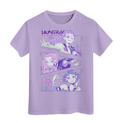 Boys Girls Tshirts Short Sleeve Crewneck Anime prints Funny Casual Cute Fashion Tee Top for Girls Boys