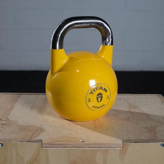 Titan Fitness Competition Kettlebell, Single Piece Casting, KG Markings, Full Body Workout