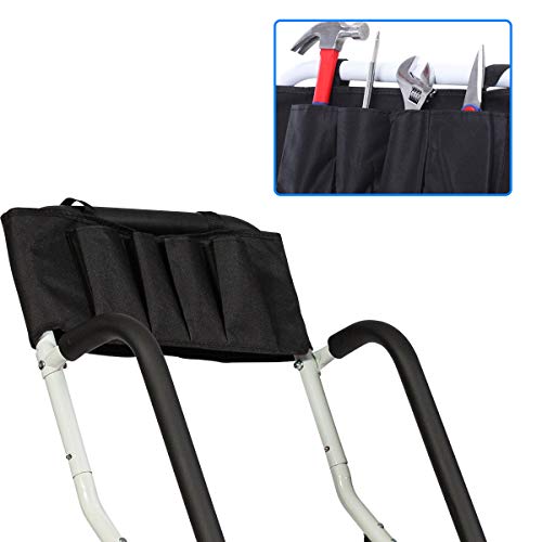 4 Steps Ladder Folding Step Stool Ladder Tool Ladder with Steel with Wide Pedal and Handgrip Non-Slip Sturdy for Household and Office Stepladder with Attachable ToolBag ( MAX 500lbs)