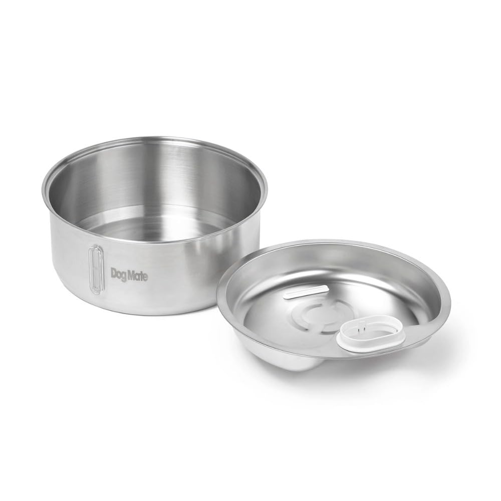 Dog Mate 8 Liter Edelstahl Hunde Trinkbrunnen – Automatischer Wasserspender für große Hunde, Gefilterter Haustierbrunnen, Hygienisch, USB-betrieben