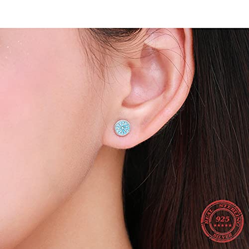 Cercle à breloques simples clous d'oreilles turquoise argent 925 cadeau - 3