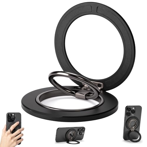 HISSIMO Dual-Sided Magnetic Phone Mount for MagSafe, Ultra-Slim Metal Ring