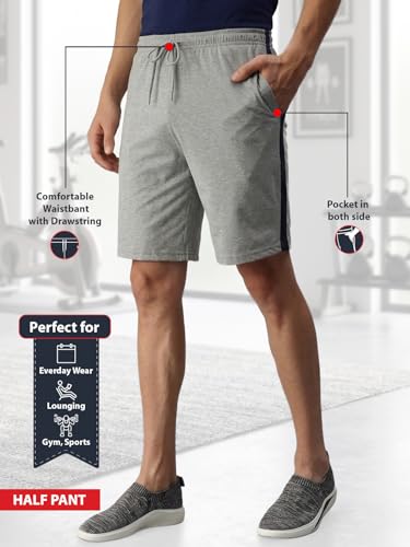 Image of Lux Cozi Men's Cotton Regular Fit Solid Shorts with Side Pockets | Shorts for Men | Pack of 1