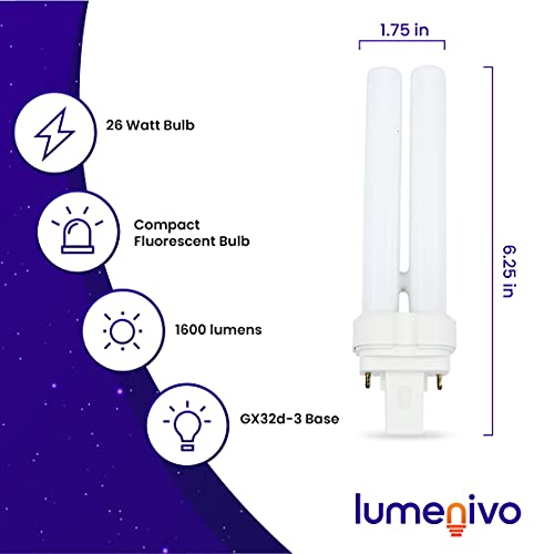 Replacement Bulb For Philips Pl-C15Mm/28W/827 By Lumenivo - Philips Plc15Mm 28W 27 Gx32D-3 T4 Compact Fluorescent 2 Pin Base - 2700K Warm White - 10000 Hours - 1600 Lumens #TOP1