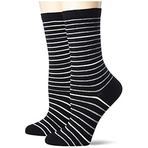 ESPRIT Sokken Fine Stripe 2-pack biologisch katoen dames zwart blauw vele andere kleuren versterkte damessokken met patroon ademend bont met strepen in dubbelpak 2 paar