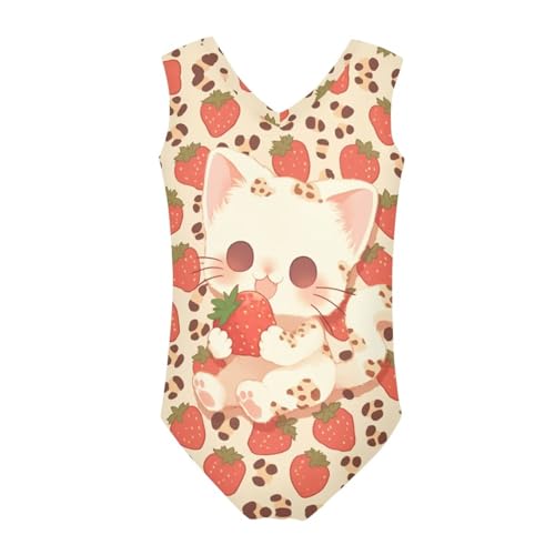 Image of Girls Bathing Suit Size 3-14 Swimsuits for Girls One-Piece Swimwear Summer V-Neck Sleeveless