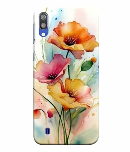 Image of Printed Hard Back Case Cover & Compatible for Samsung Galaxy M10 | Flower Painting Art (Multicolor) - D1187