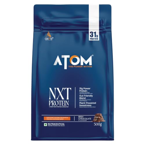 Image of AS-IT-IS ATOM NXT Protein Irish Chocolate, 500g - 31g Muscle Fuel from Yeast Protein with DigeZyme